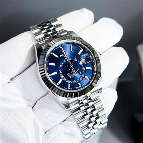 rolex blue dial skydweller|rolex sky dweller blue price.